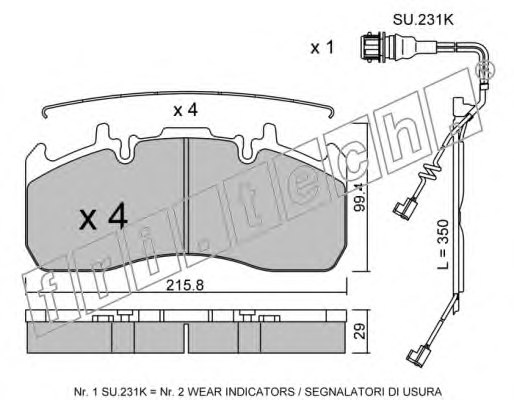 fri.tech. 824.0W Brake Pad Set, disc brake